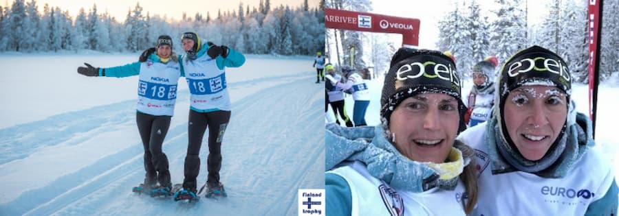 Les Lady GlaGla franchissent la ligne d'arrivée de la première épreuve